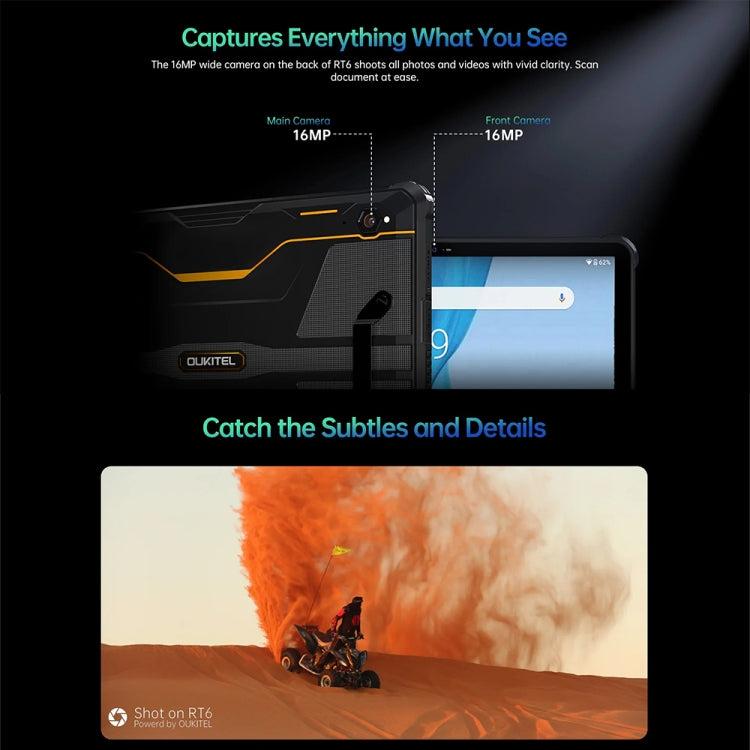 OUKITEL RT6 10.1英寸IP68/IP69K三防平板，安卓13 MT8788八核 支持雙卡，4G網絡，歐規, RT6 8GB+256GB
