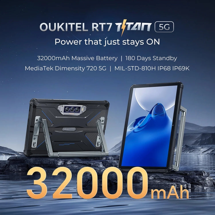 OUKITEL RT7 TITAN 10.1英寸IP68/IP69K三防平板，安卓13 天璣720八核 支持雙卡，5G網絡，歐規