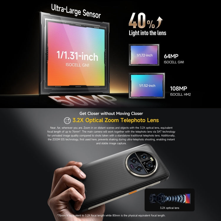 Ulefone Armor 23 Ultra三防機，6.78英寸安卓13天璣8020八核, 網絡：5G, NFC, OTG,  衛星短報文