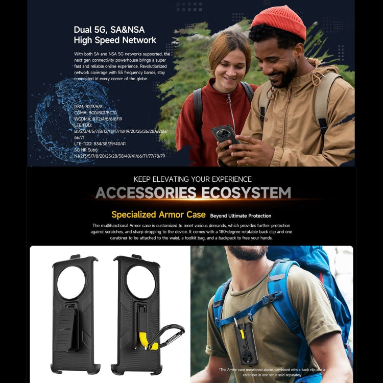 Ulefone Armor 23 Ultra三防機，6.78英寸安卓13天璣8020八核, 網絡：5G, NFC, OTG,  衛星短報文