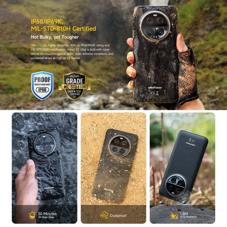 Ulefone Armor 23 Ultra三防機，6.78英寸安卓13天璣8020八核, 網絡：5G, NFC, OTG,  衛星短報文