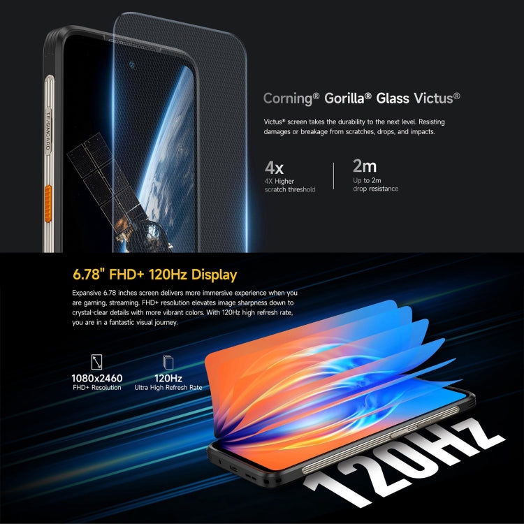 Ulefone Armor 23 Ultra三防機，6.78英寸安卓13天璣8020八核, 網絡：5G, NFC, OTG,  衛星短報文