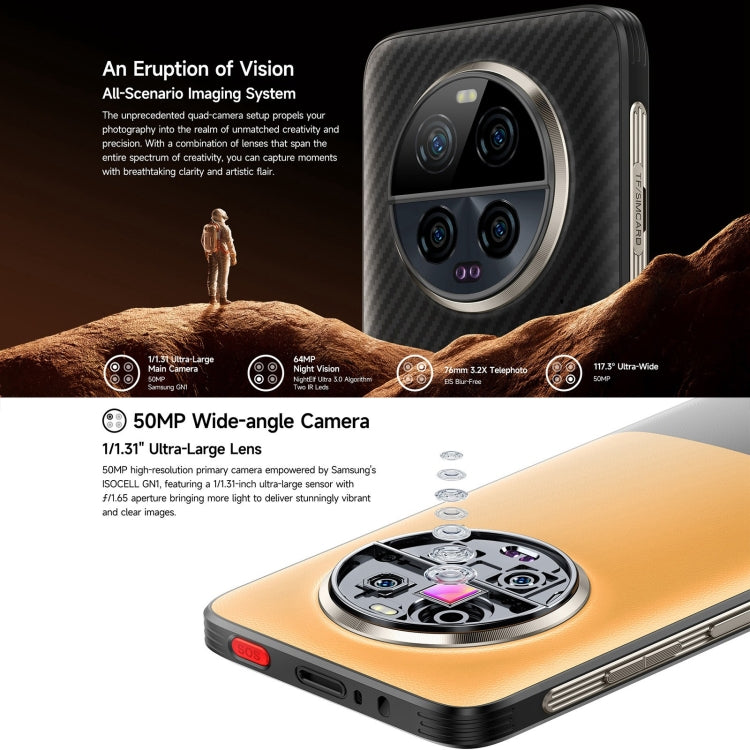 Ulefone Armor 23 Ultra三防機，6.78英寸安卓13天璣8020八核, 網絡：5G, NFC, OTG,  衛星短報文