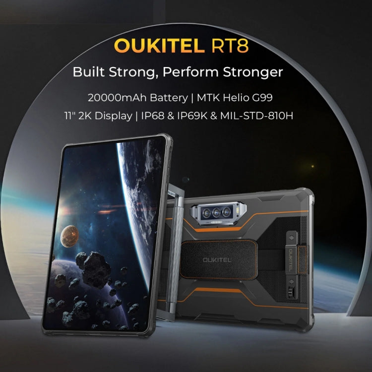 OUKITEL RT8 11英寸IP68/IP69K三防平板，安卓13 聯發科Helio G99四核 支持雙卡，4G網絡，歐規
