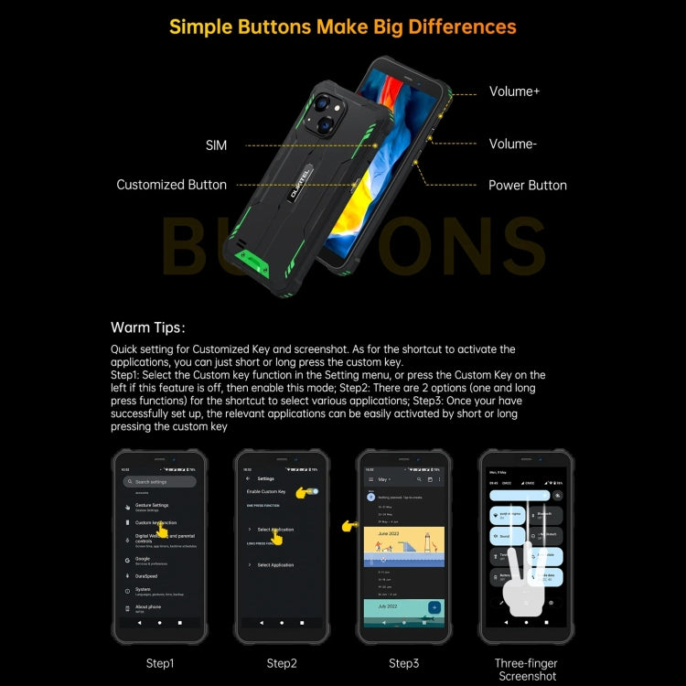 Oukitel WP32，IP68/IP69K三防機, 5.93英寸Unisoc Tiger T606八核，NFC，OTG, 網絡：4G