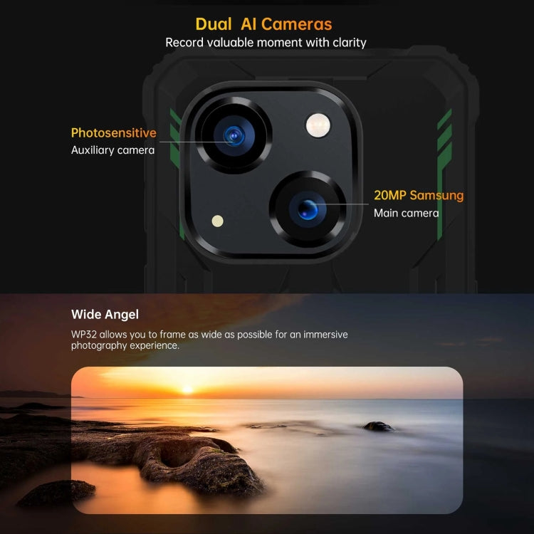 Oukitel WP32，IP68/IP69K三防機, 5.93英寸Unisoc Tiger T606八核，NFC，OTG, 網絡：4G