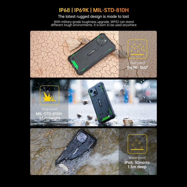 Oukitel WP32，IP68/IP69K三防機, 5.93英寸Unisoc Tiger T606八核，NFC，OTG, 網絡：4G