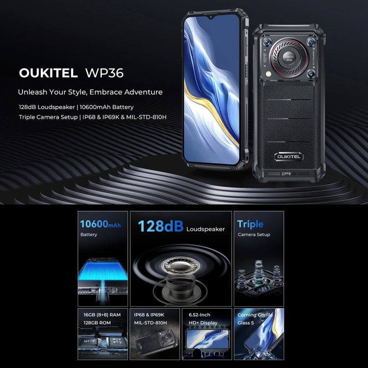 Oukitel WP36，IP68/IP69K三防機, 6.52英寸聯發科MT8788八核，NFC, OTG, 網絡：4G