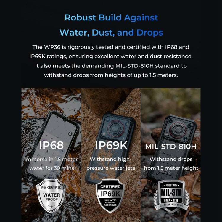Oukitel WP36，IP68/IP69K三防機, 6.52英寸聯發科MT8788八核，NFC, OTG, 網絡：4G