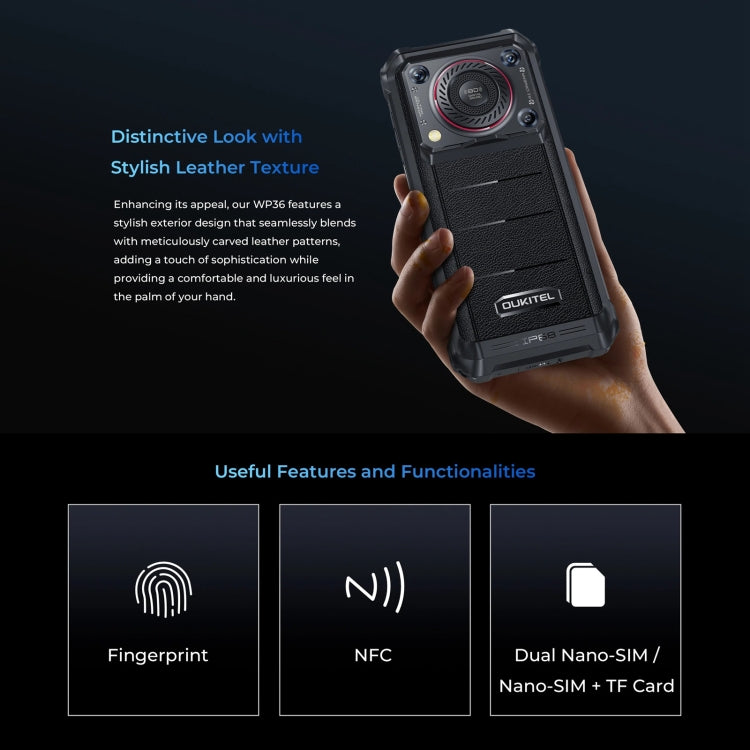Oukitel WP36，IP68/IP69K三防機, 6.52英寸聯發科MT8788八核，NFC, OTG, 網絡：4G