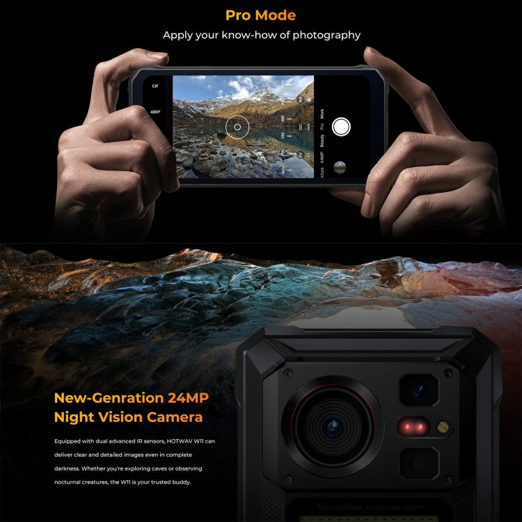 HOTWAV W11三防機，6.6英寸安卓13 MT8788八核, 網絡：4G, OTG，帶錄音通話, 6GB+256GB