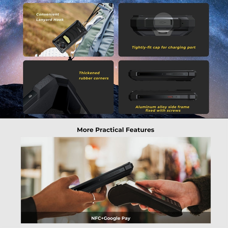 HOTWAV W11三防機，6.6英寸安卓13 MT8788八核, 網絡：4G, OTG，帶錄音通話, 6GB+256GB