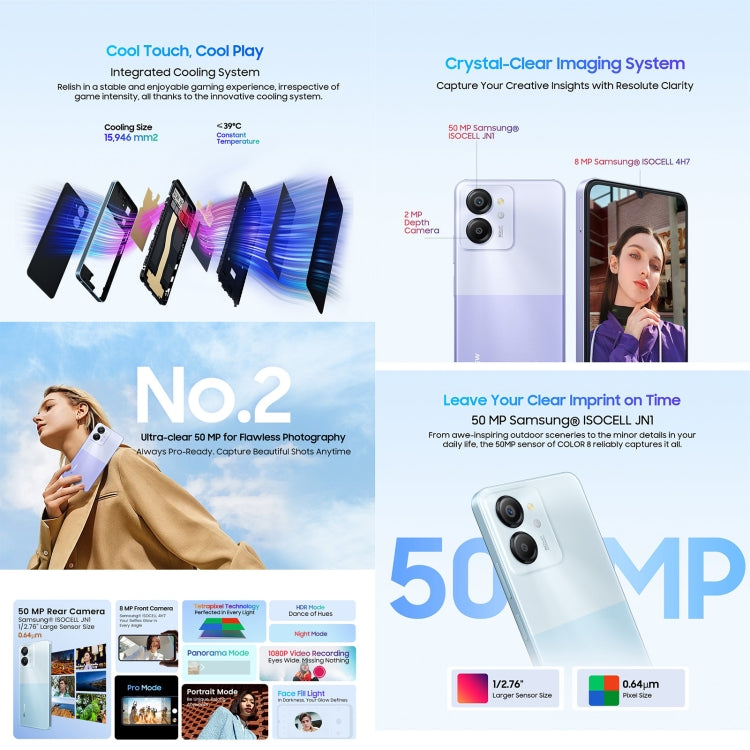 Blackview COLOR 8，指紋/臉部解鎖, 6.75英寸安卓13  Unisoc T616八核,  OTG, 4G網絡