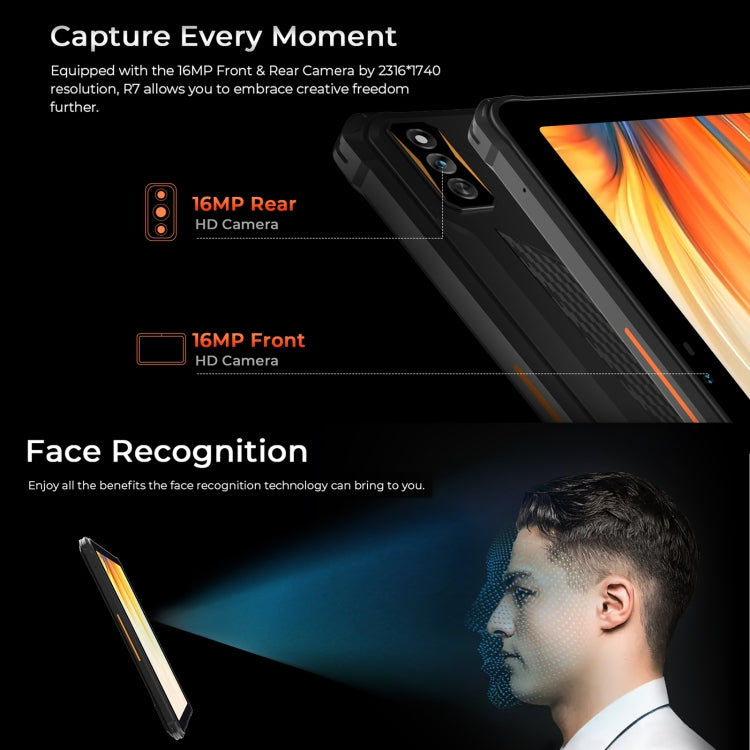 HOTWAV Tab R7 三防平板，10.1英寸安卓13 展訊T606八核 4G網絡，全球版支持谷歌商店