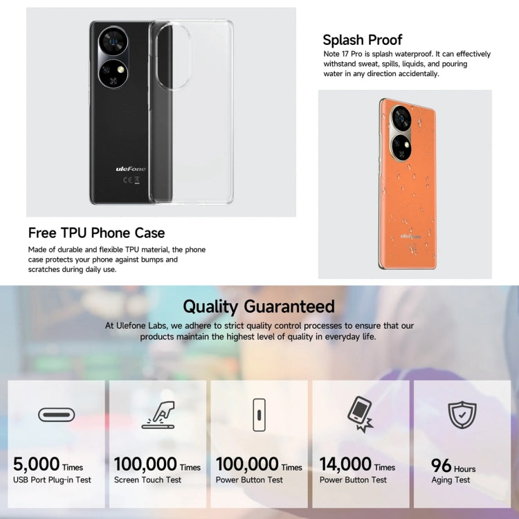 Ulefone Note 17 Pro，屏幕指紋，6.78英寸Android 13 MediaTek Helio G99 MTK6789八核，NFC 網絡：4G