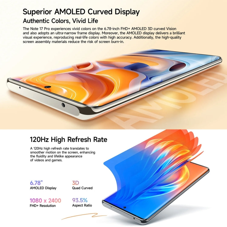Ulefone Note 17 Pro，屏幕指紋，6.78英寸Android 13 MediaTek Helio G99 MTK6789八核，NFC 網絡：4G