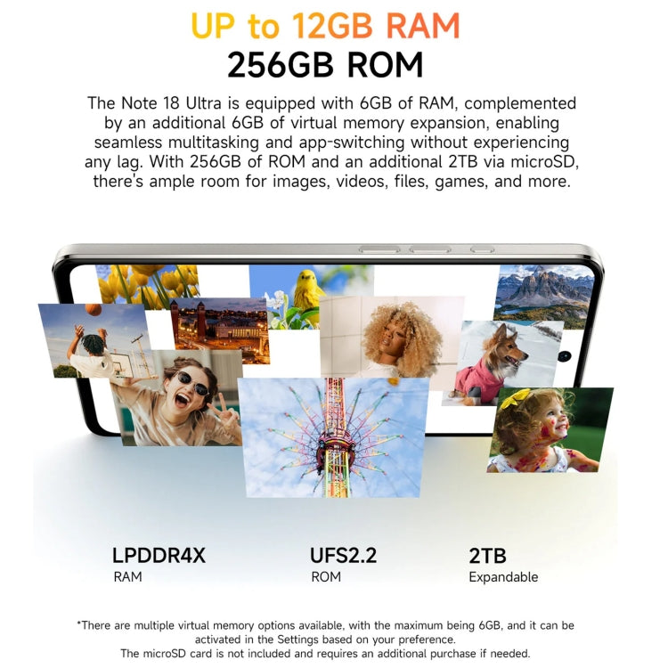 Ulefone Note 18 Ultra，側鍵指紋，6.78英寸Android 13 MediaTek 天璣720 5G MT6853八核2.0GHz，NFC，網絡：5G