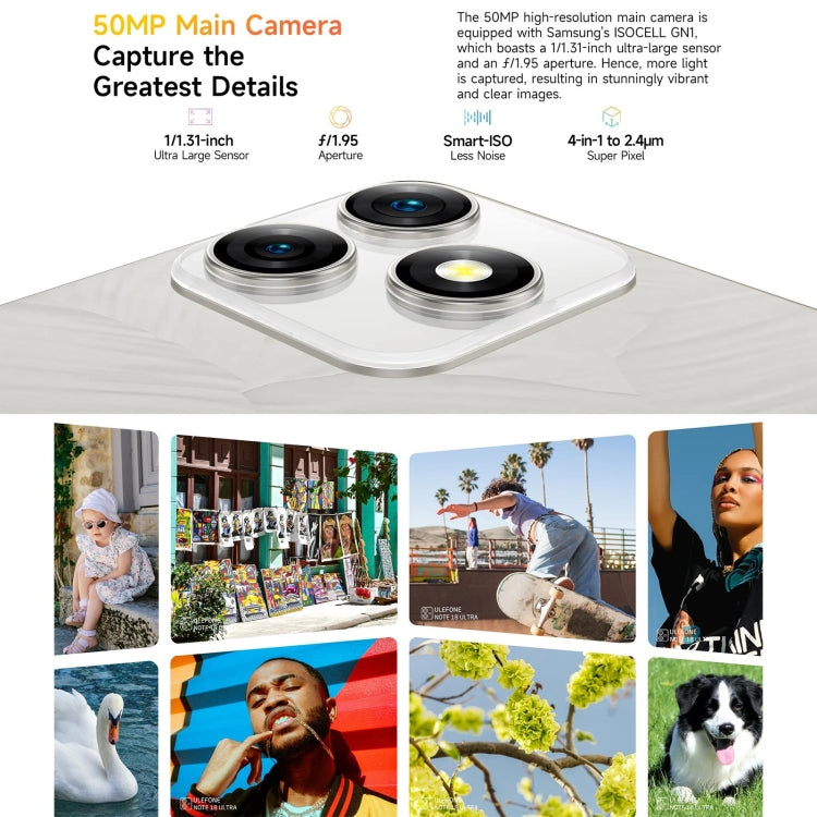 Ulefone Note 18 Ultra，側鍵指紋，6.78英寸Android 13 MediaTek 天璣720 5G MT6853八核2.0GHz，NFC，網絡：5G