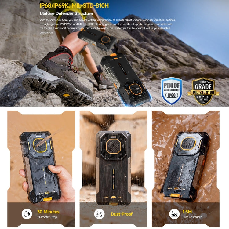 Ulefone Armor 26 Ultra帶對講三防機  6.78英寸安卓13 天璣8020八核, 網絡：5G, NFC