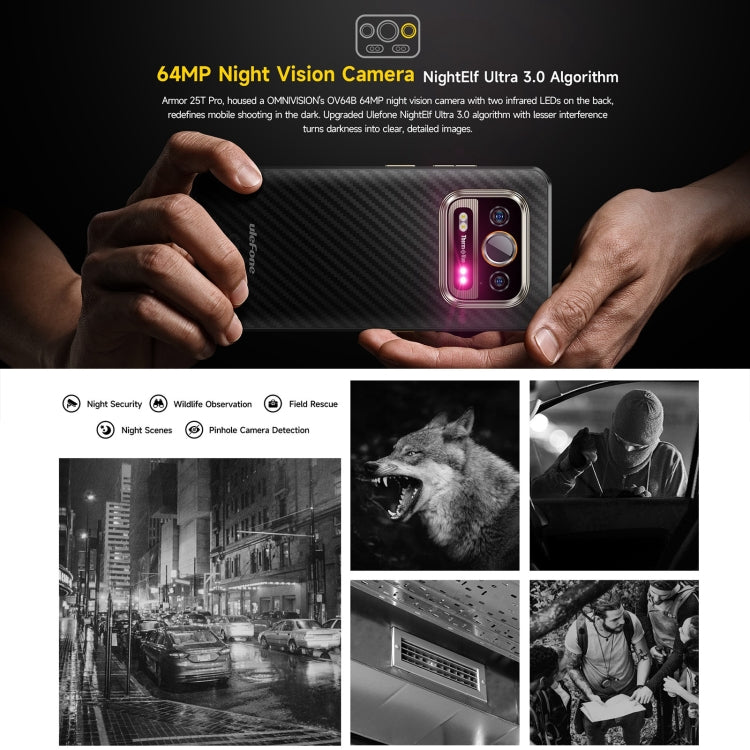 Ulefone Armor 25T Pro三防機  熱成像, 6.78英寸安卓14 天璣6300八核, 網絡：5G, NFC