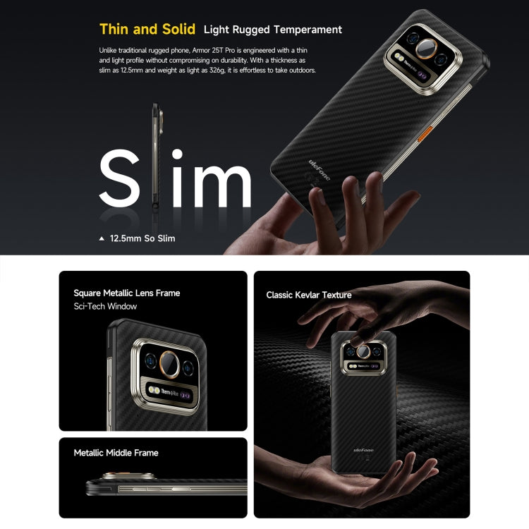 Ulefone Armor 25T Pro三防機  熱成像, 6.78英寸安卓15天璣6300八核, 網絡：5G, NFC, 8GB+256GB