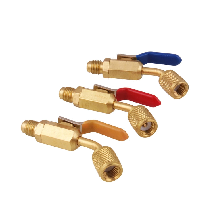 AG001-G 6件套 汽車空調製冷劑彎角緊湊型球閥 用於HVAC / AC空調維護