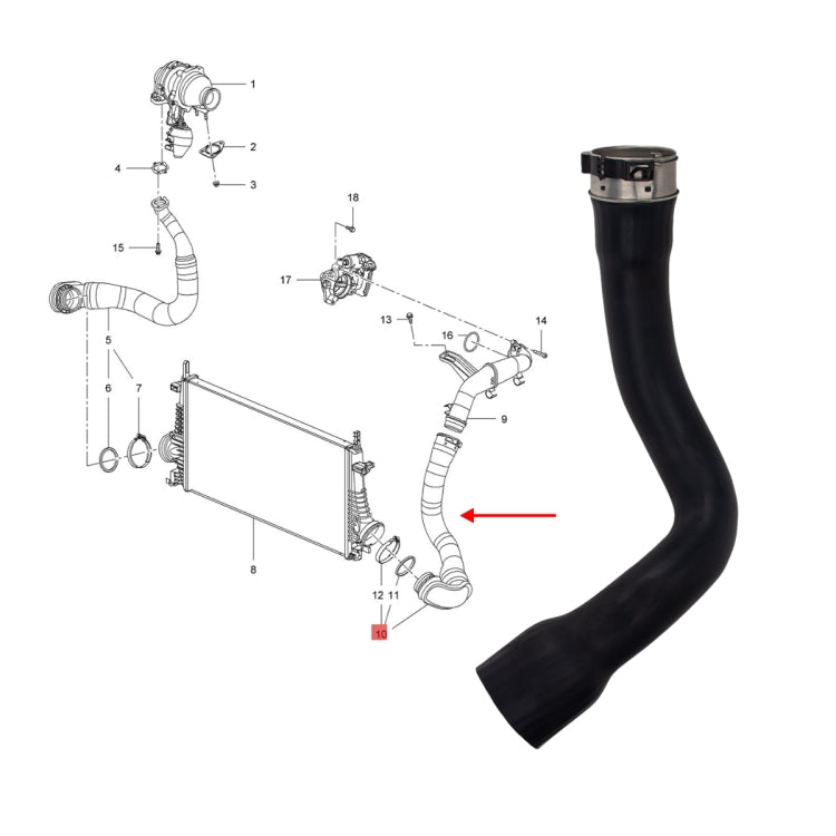 A2969 適用於INSIGNIA 進氣軟管 渦輪增壓軟管 13242121