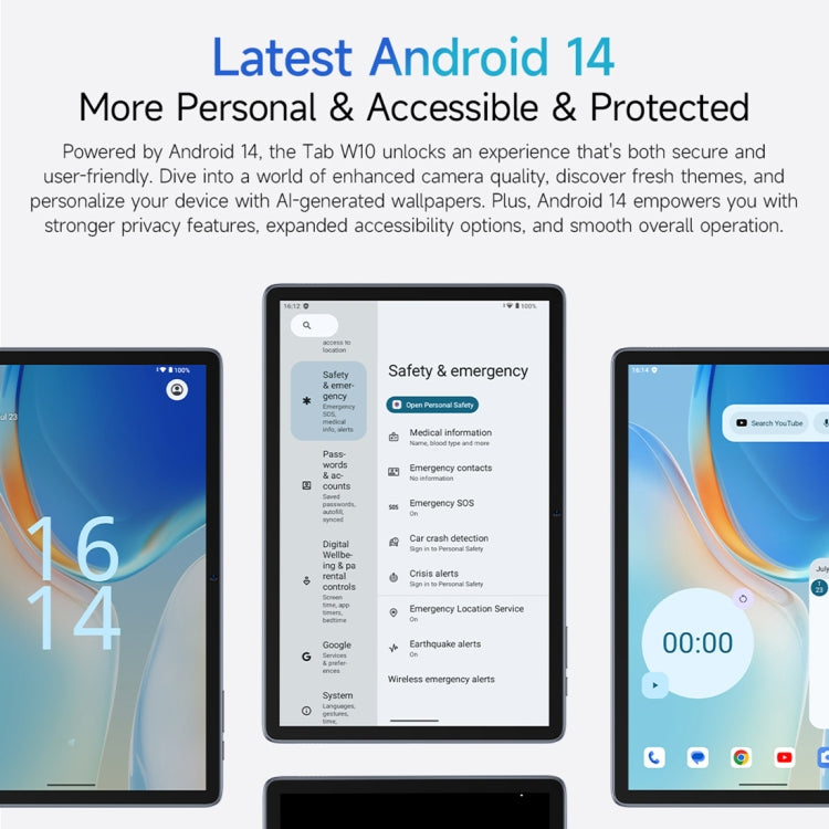 歐樂風 Tab W10 WiFi平板，10.1英寸安卓14 展訊T606八核，歐規