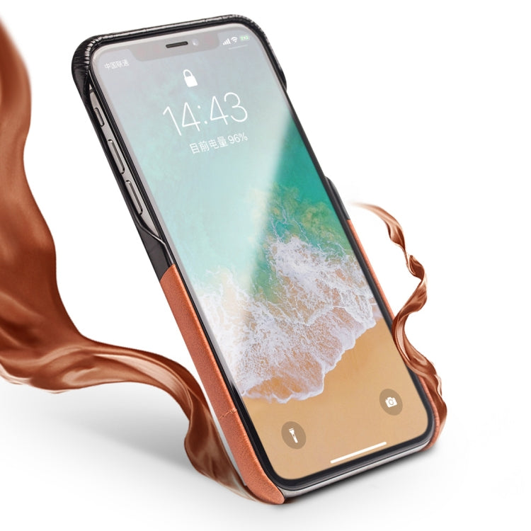 適用於iPhone X / XS QIALINO 鱷魚紋小牛拼皮保護殼