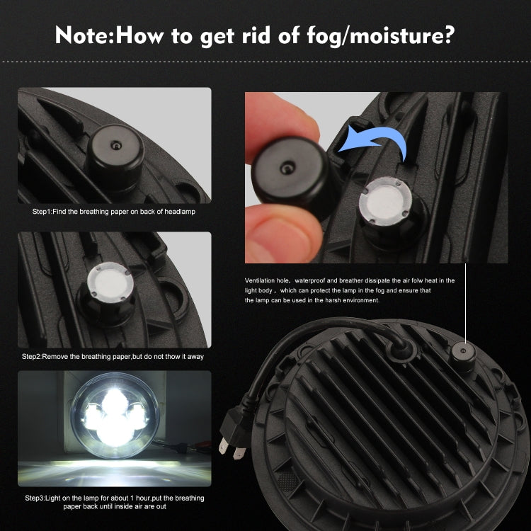 適用於吉普牧馬人 DC 9V-30V 4000LM 6000K 40W 7寸圓形大燈