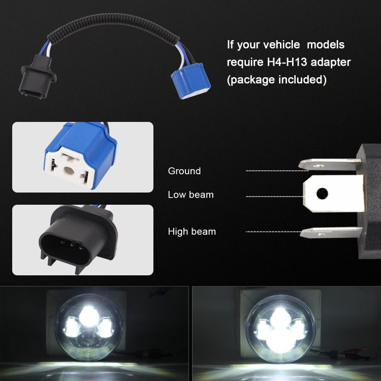 適用於吉普牧馬人 DC 9V-30V 4000LM 6000K 40W 7寸圓形大燈