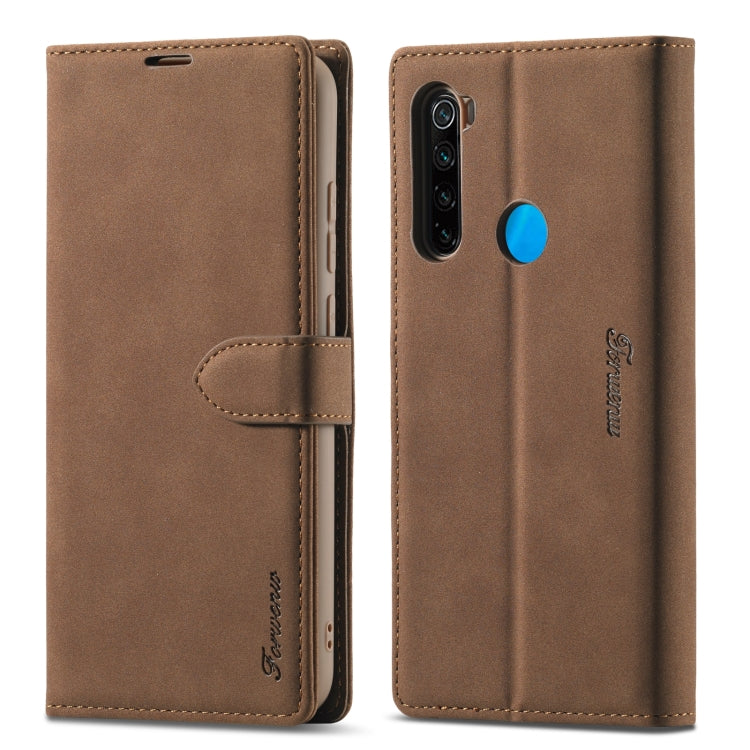 適用於小米 紅米 Note 8T Forwenw F1系列 磨砂強磁左右開皮套 帶支架&卡槽&錢包&相框