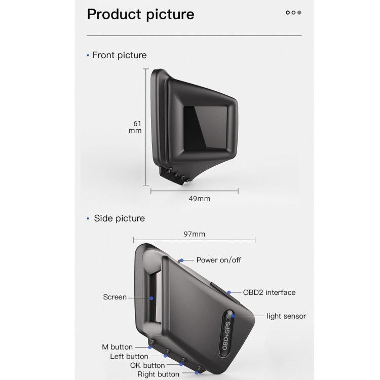 AP-1 車載HUD抬頭显示器 OBD GPS行車電腦碼錶