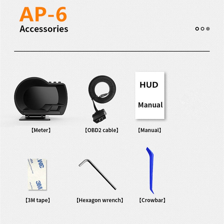 AP-6 HUD抬頭显示器 OBD+GPS雙系統行車電腦改裝碼錶