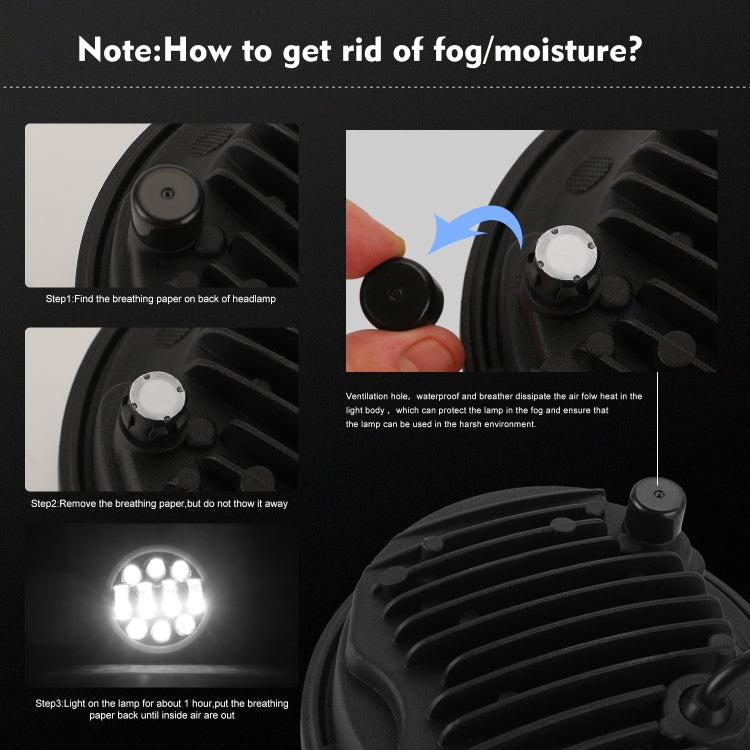 EagleVision DC9-30V 35W 6000K 4000LM 5.75寸圓形6顆LED燈摩托車大燈 帶天使眼 適用於哈雷