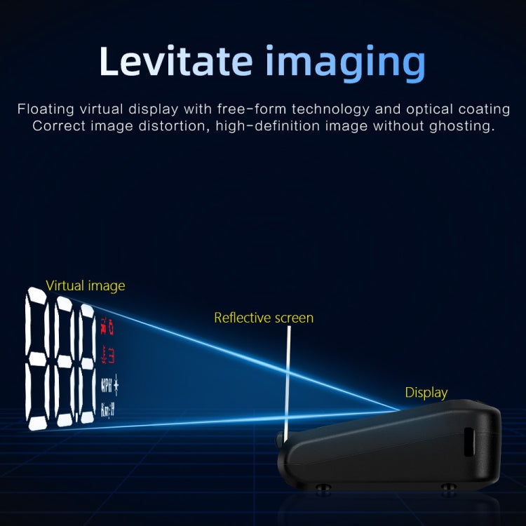 C100 汽車HUD抬頭显示器 OBD2故障碼消除 超速/故障報警
