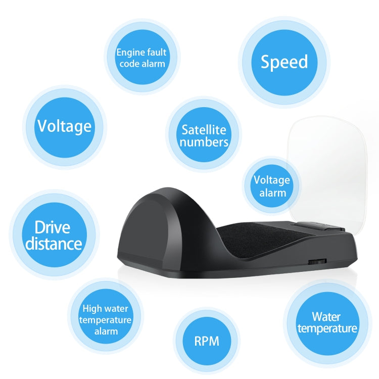 C700S OBD2+GPS模式 汽車HUD抬頭显示器 故障報警