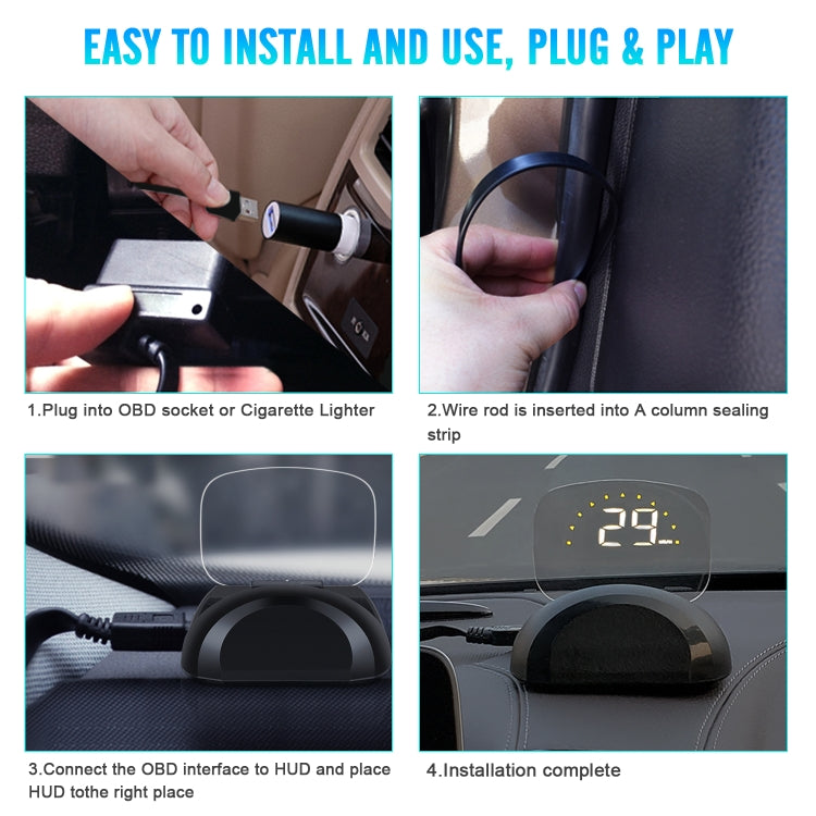 C700S OBD2+GPS模式 汽車HUD抬頭显示器 故障報警