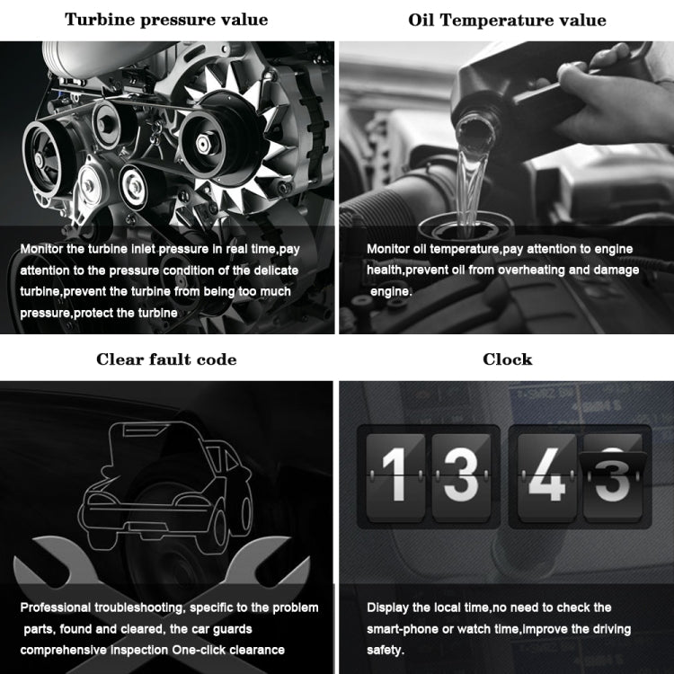 P15 OBD2汽車HUD抬頭显示器 水溫/車速/電壓