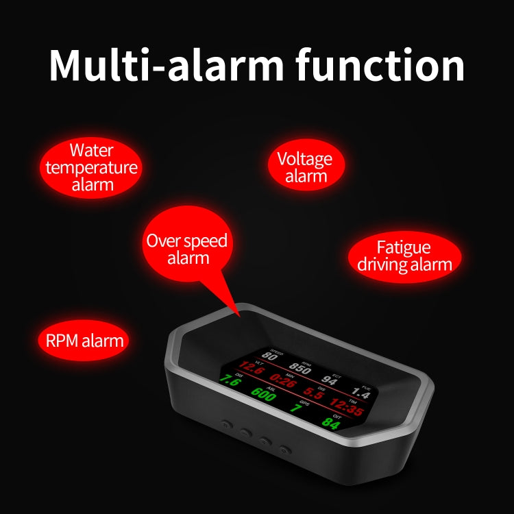 P17 汽車HUD抬頭显示器 GPS速度儀錶 車載OBD2故障消除碼