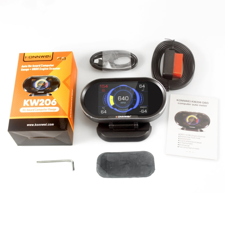 KONNWEI KW206 2合1 OBDII / EOBD 3.5寸彩屏12V汽車故障掃描儀 支持5大協議