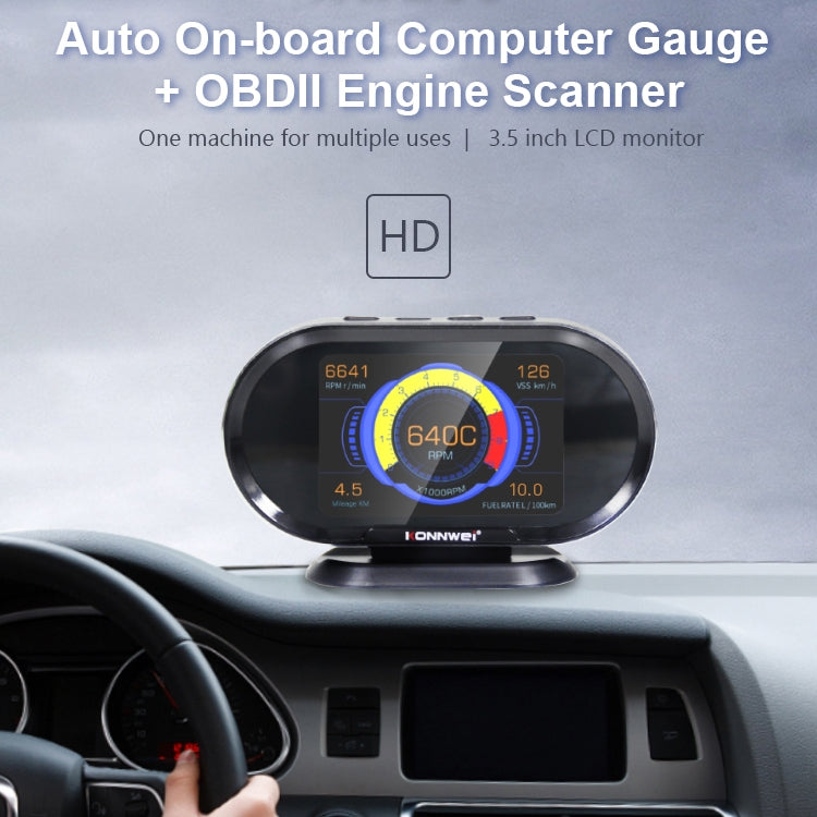 KONNWEI KW206 2合1 OBDII / EOBD 3.5寸彩屏12V汽車故障掃描儀 支持5大協議