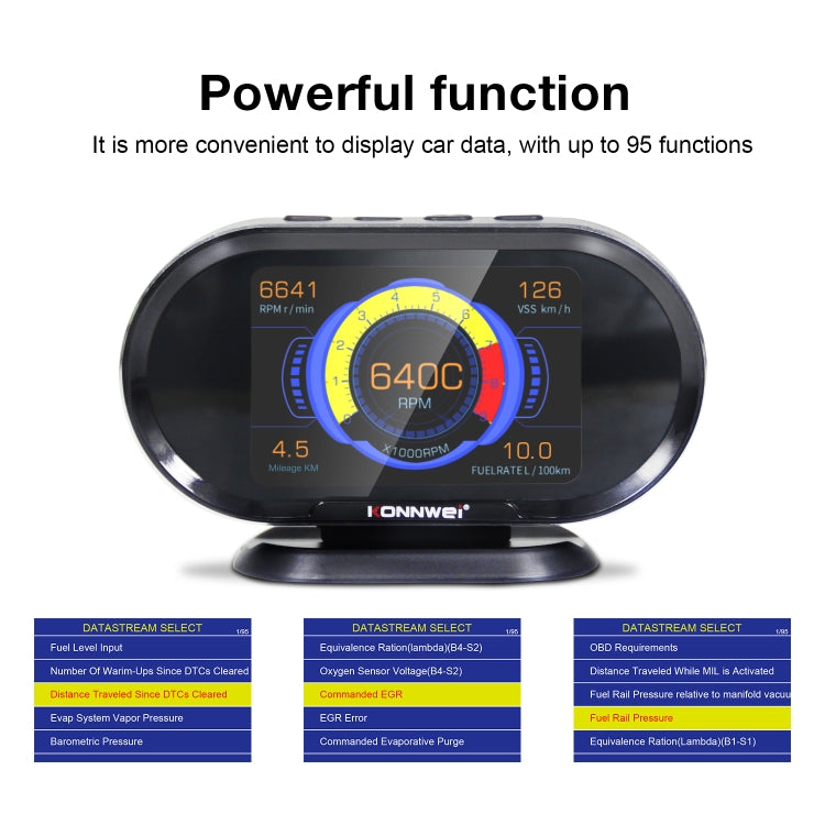 KONNWEI KW206 2合1 OBDII / EOBD 3.5寸彩屏12V汽車故障掃描儀 支持5大協議