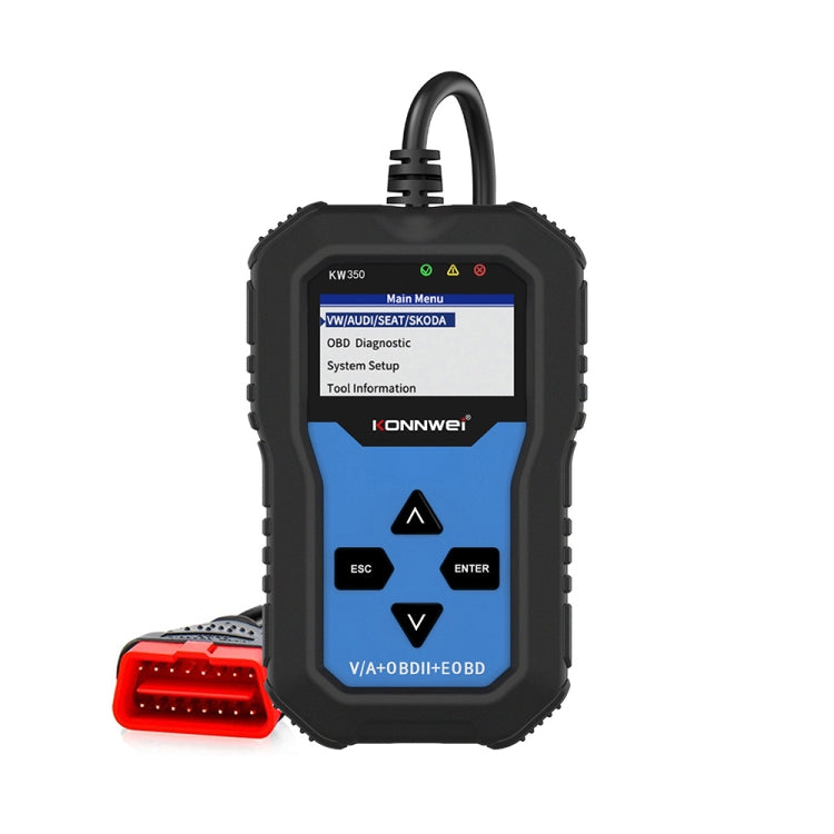 KONNWEI KW350 OBDII 2寸黑白屏12V汽車診斷儀檢測儀掃描儀V007  適用於奧迪/大眾