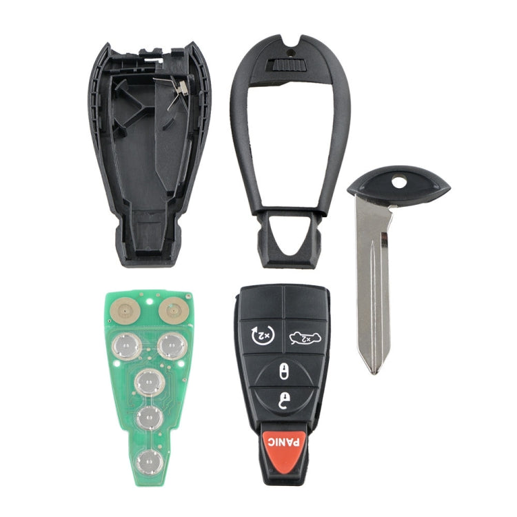 J25 適用於道奇/克萊斯勒/吉普5鍵 汽車鑰匙殼遙控器外殼 帶小鑰匙