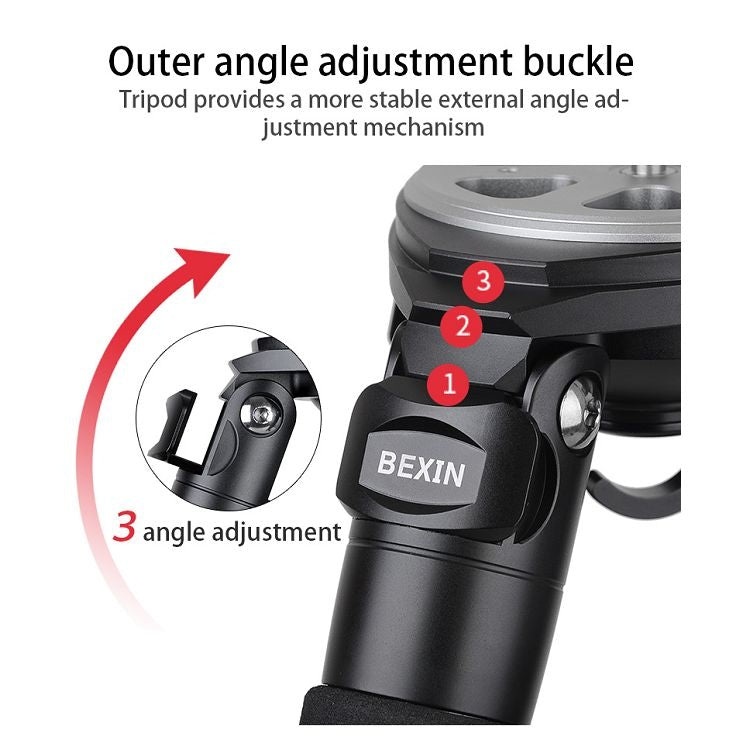 BEXIN ST424C 便攜式攝影碳纖維三角架, 粗管徑：40mm
