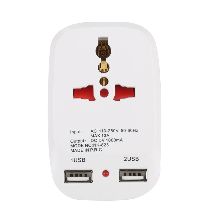 NK-823 2000W 雙USB旅行充電源轉換插座，英規