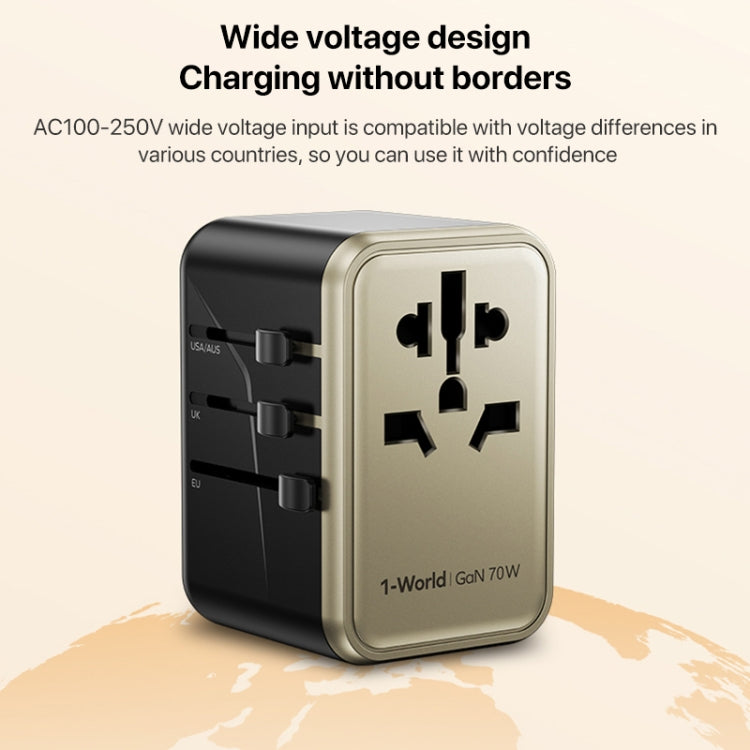 MOMAX 1-World UA8 PD 70W Fast Charger Power Adapter