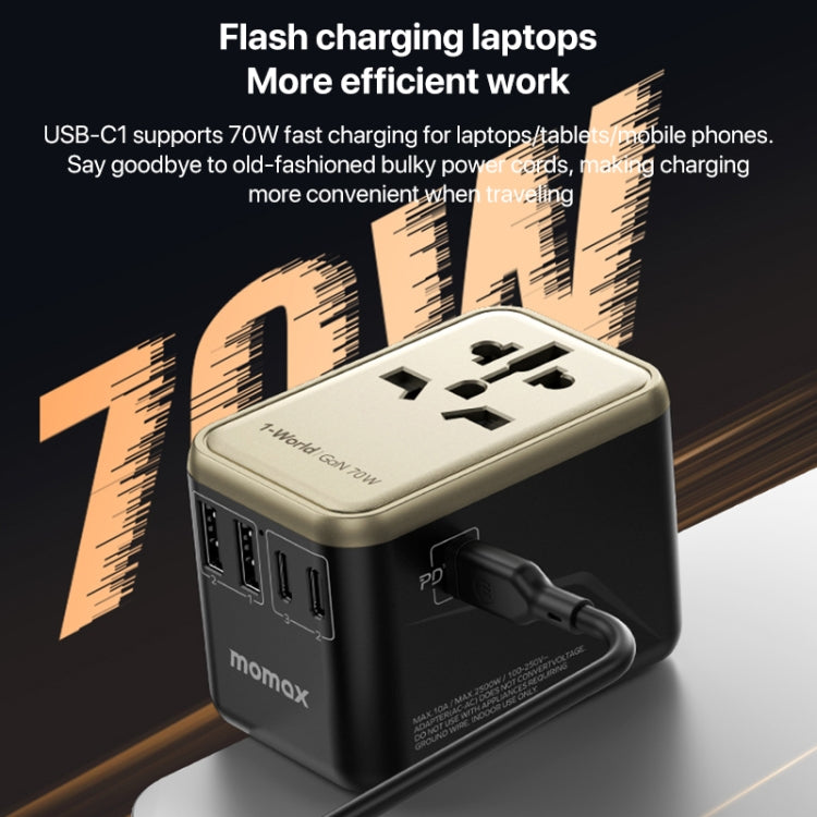 MOMAX 1-World UA8 PD 70W Fast Charger Power Adapter