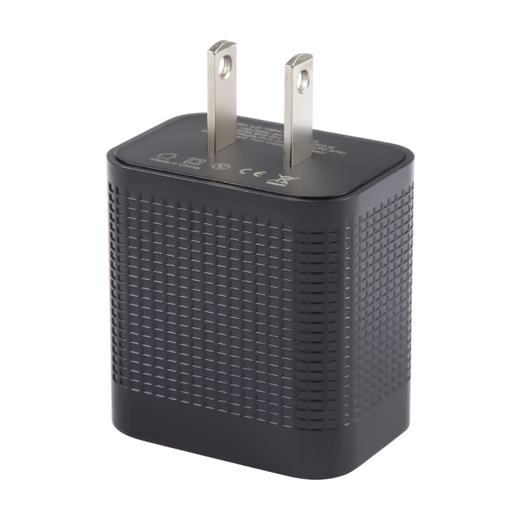 PD 20W Type-C+QC 3.0 USB 格紋旅行充電器，美規